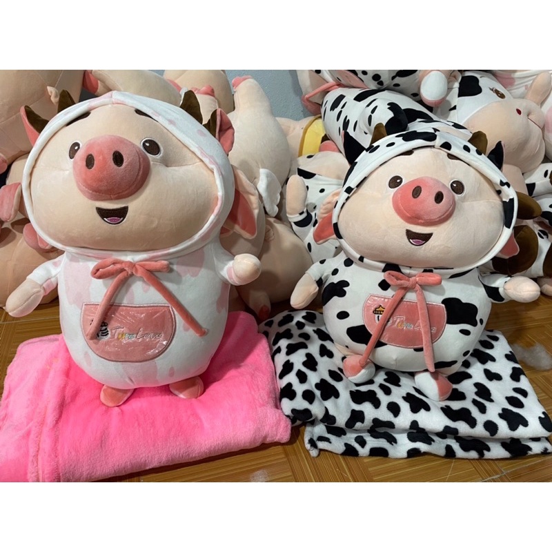 Gấu Bông Heo Tik Tok Bò Sữa - Heo Mặc Áo Bò Sữa Siêu Hot Trend