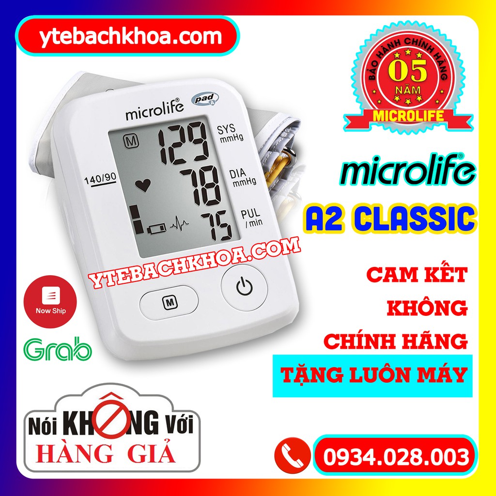 MÁY ĐO HUYẾT ÁP MICROLIFE BP A2 CLASSIC HÀNG CHÍNH HÃNG - BẢO HÀNH 05 NĂM