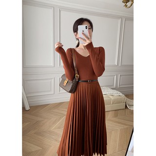 Chân váy xếp ly dáng dài, chất kiệu lụa cao cấp siêu đẹp