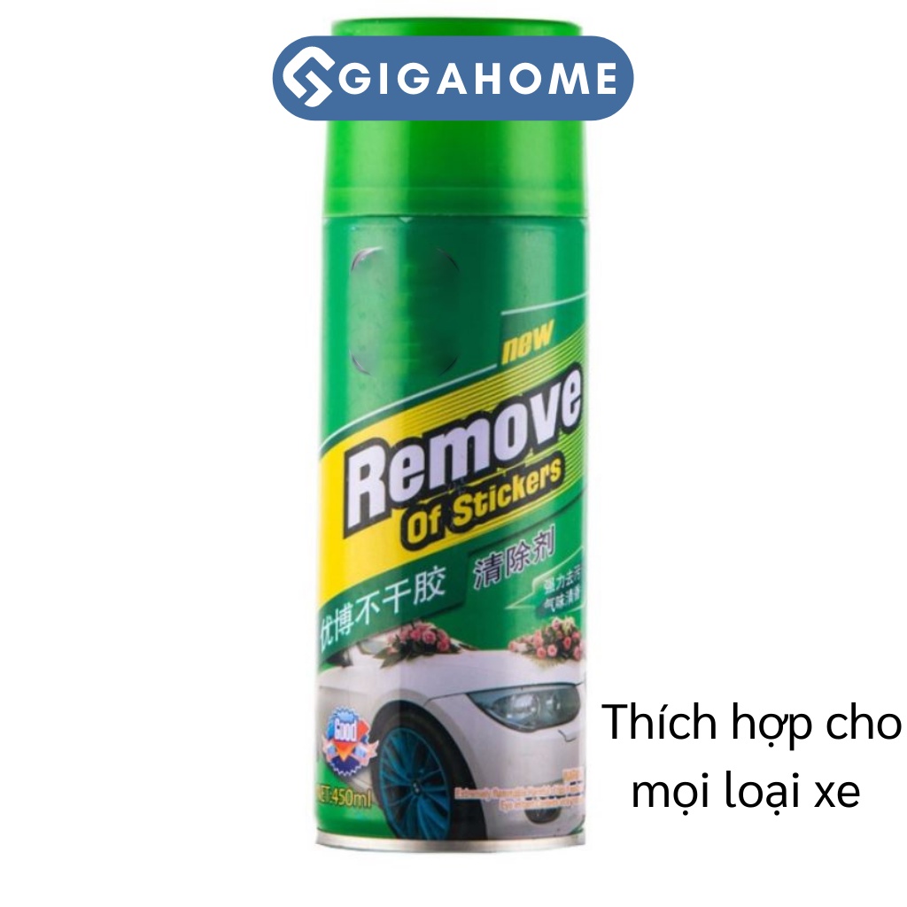 Chai Xịt Tẩy Keo, Nhựa Đường, Băng Dính GIGAHOME Trên Xe Hơi 450ml 9207