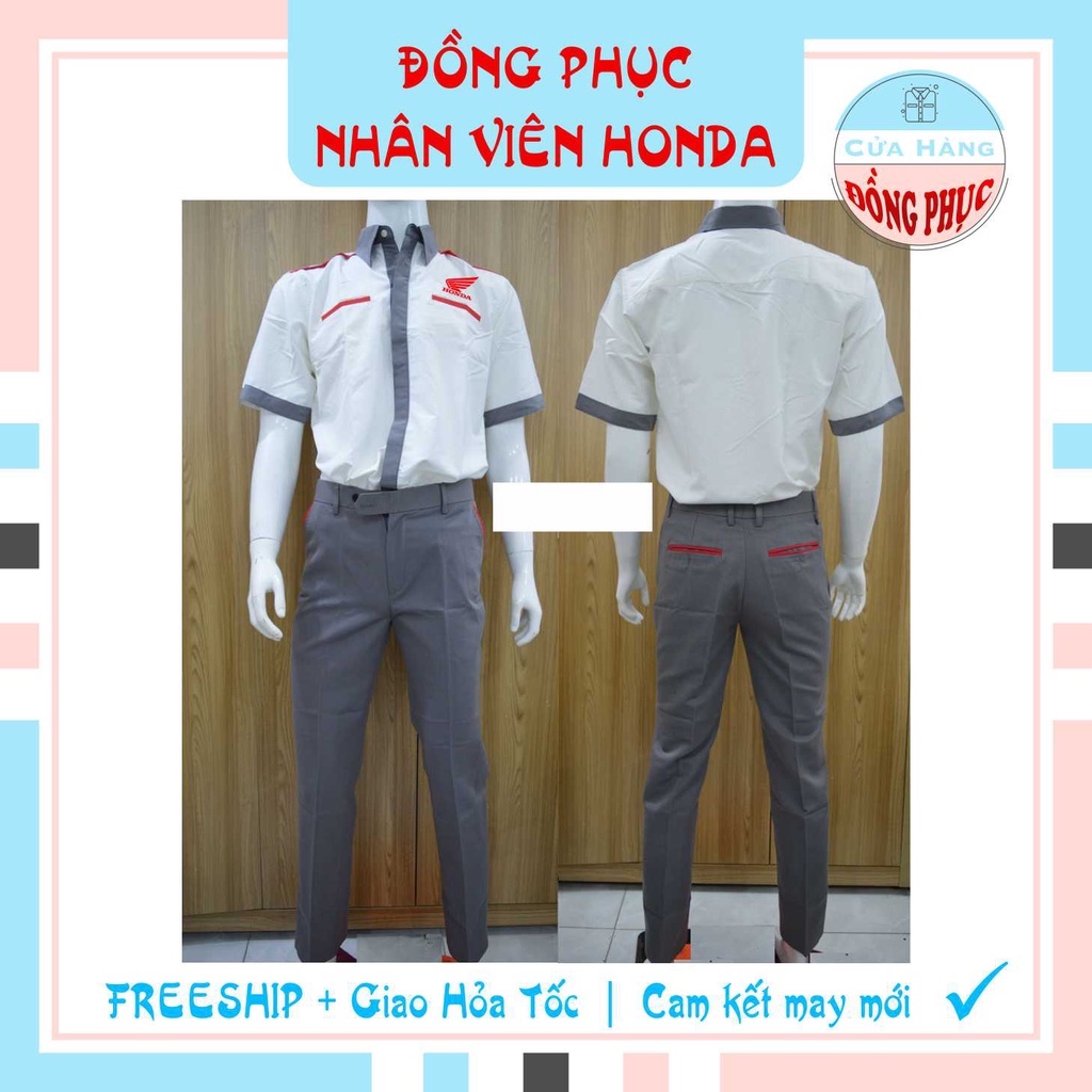 ĐỒNG PHỤC NHÂN VIÊN BÁN HÀNG HONDA NAM NỮ, ĐẦM NỮ-ÁO SƠ MI HONDA, MẪU ĐÚNG CHUẨN CỦA HEAD, Gía sỉ