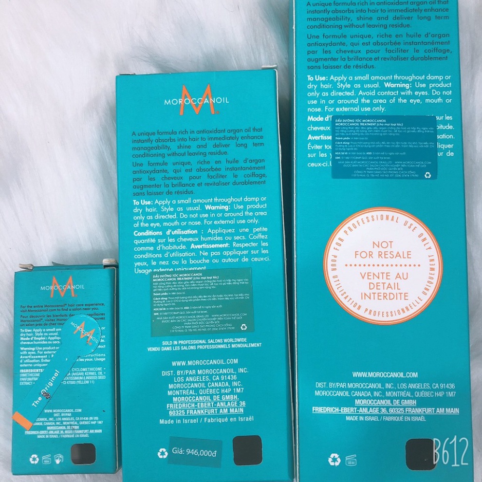 Tinh Dầu Dưỡng Tóc Moroccanoil 25ML 100ML 200ML ( hàng chính hãng )