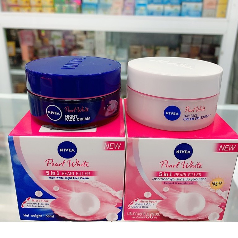 Combo Kem dưỡng trắng da và se khít lỗ chân lông Nivea ngày và đêm 50ml