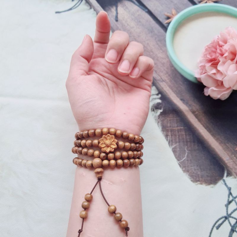 Vòng Tay Gỗ Bách Xanh 108 Hạt Size 6mm - N88