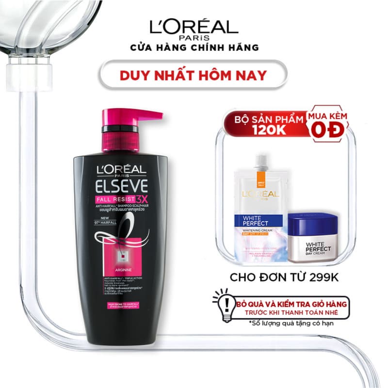 Dầu gội ngăn gãy rụng tóc L'Oreal Paris Elseve Fall Resist 3X Shampoo 170 - 330 - 650ml