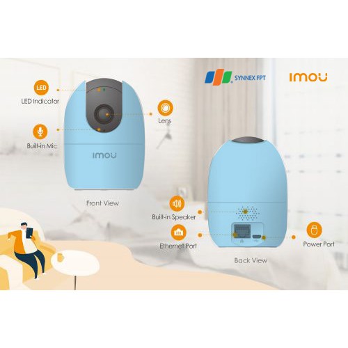 Camera IP WIFI Imou hình cầu A1 IPC-A22EP-A 2M, 2Y WTY (Blue)_IPC-A22EP-A - Hàng Chính Hãng