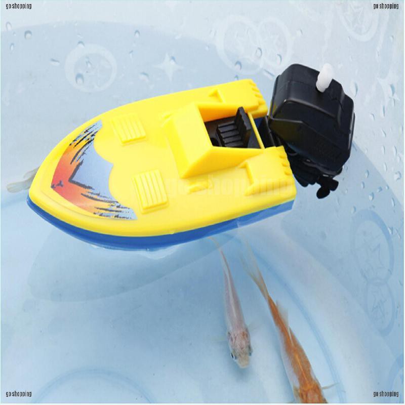 {go shopping}1 PC 1 PC Summer Outdoor Pool Ship Toy Wind Up Swimming Motorboat Boat Toy  For Kid