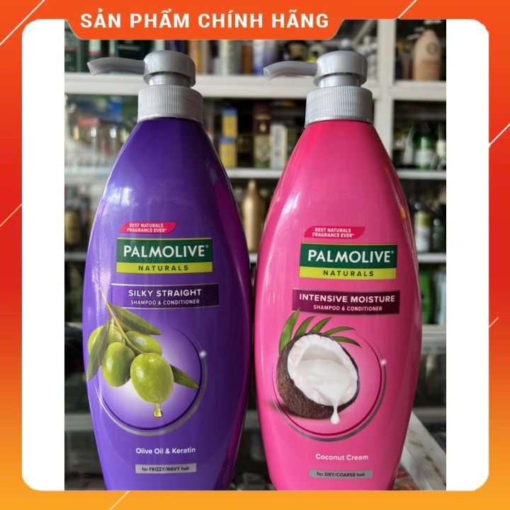 Dầu Gội - Xả 2in1 Palmolive Thiên Nhiên 600ml chai lớn mẫu mới (Màu Hồng hương dừa-Màu Tím  olive) mềm mượt giữ hương lâ