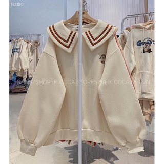 [N2120]🐮 Áo SWEATER thuỷ thủ mặt trăng thêu gấu (Có sẵn/ảnh thật)