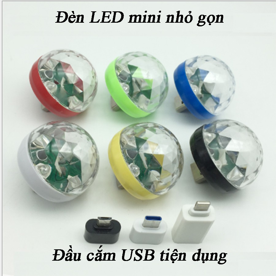 Bóng đèn Led vũ trường 7 màu, cổng usb cảm ứng nháy theo nhạc