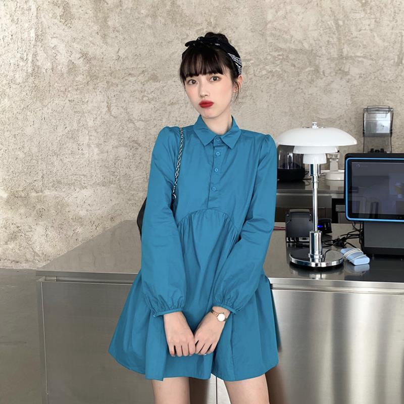 Đầm sơ mi dài tay thiết kế mới thanh lịch thời trang mùa xuân hè dành cho nữ