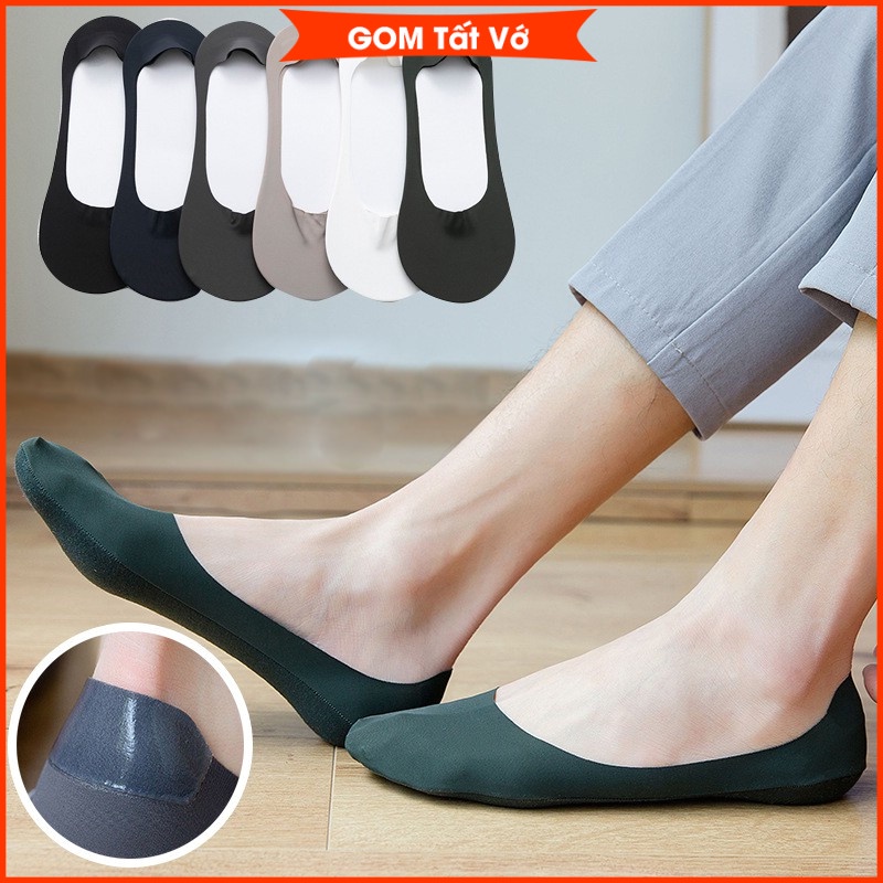 , Vớ Nam đi giày lười có đệm cao su chống tuột gót