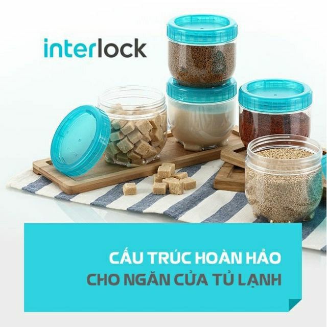 Bộ 4 Hộp Interlock 500ml Lock&amp;Lock INL301S2