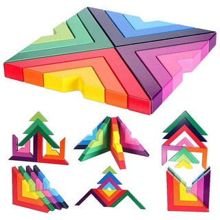 Xếp hình góc chéo theo phương pháp Montessori - Đồ chơi gỗ cao cấp xuất khẩu châu Âu