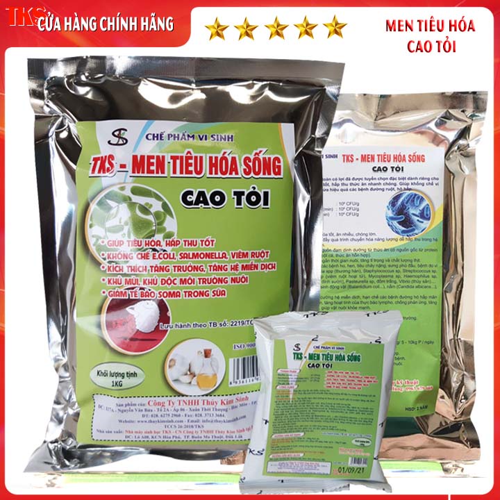 MEN TIÊU HÓA SỐNG CAO TỎI TKS - Hấp Thu Tốt, Tăng Hệ Miễn Dịch, Nhanh Lớn - Gói 1kg