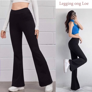 Quần legging ống loe cạp cao nữ ống vảy chất cotton zip siêu dài siêu đẹp