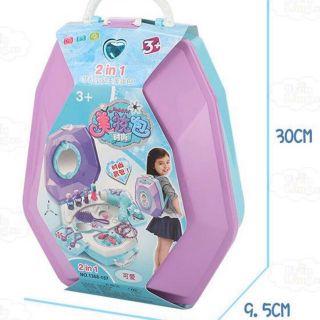 Bộ đồ chơi Balo rùa trang điểm thật 2 in 1 cho bé gái
