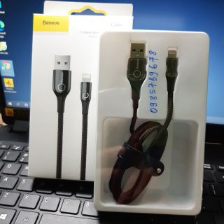 Dây sạc tự ngắt có đèn led baseus c-shape chính hãng cho iphone ipad