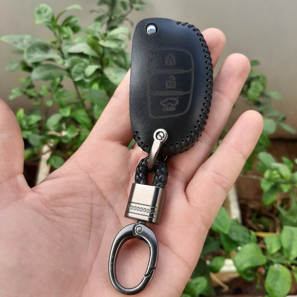 Bao da chìa khoá hyundai I10 bản thiếu, accent, solati chìa điện gập. Bảo hành 2 năm, da thật 100%