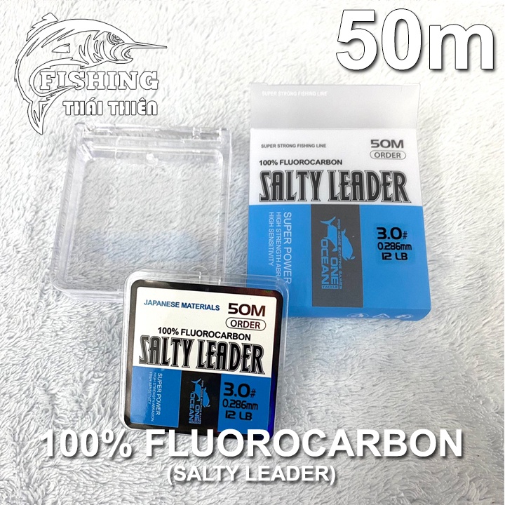 Dây Câu Cá Salty Leader One Ocean 100% Fluoro Carbon Cuộn 50m