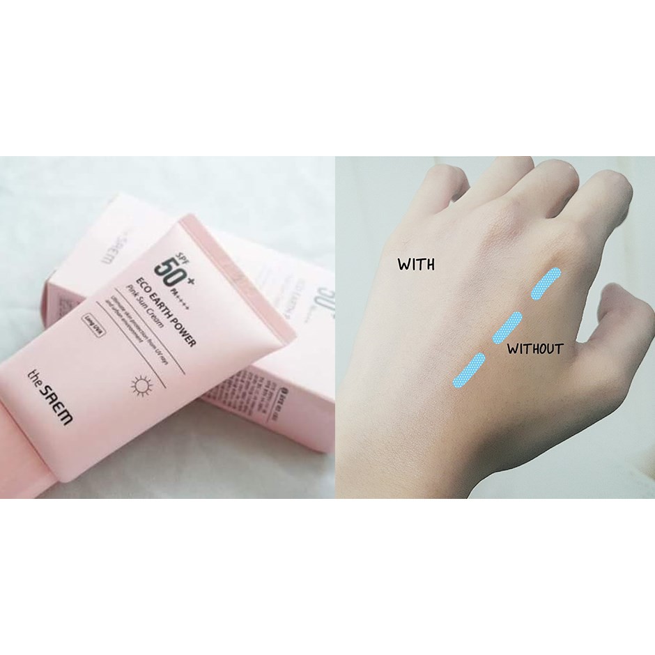 Kem Chống Nắng The SAEM Eco Earth Power Pink SPF50+ PA++++(50g)