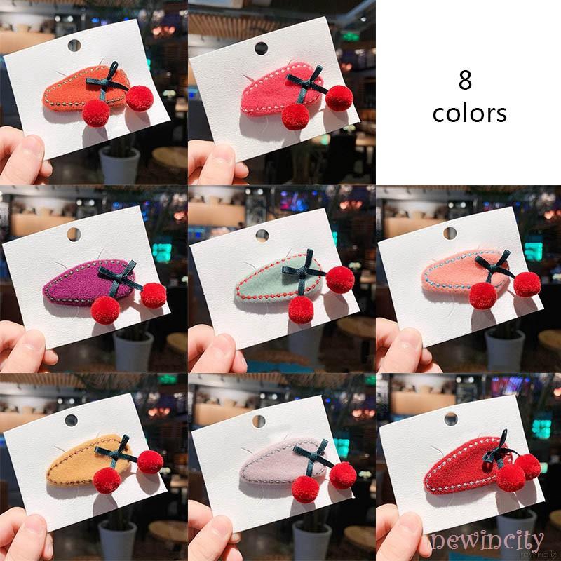 Korean Girls Hairpins Kids Casual Fashion Cute Cherry Durable Air Accessories Barrettes Hairpins