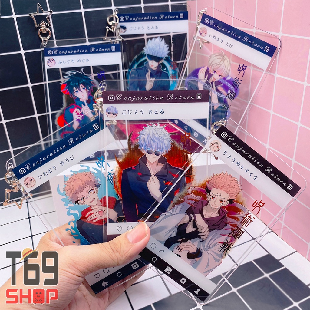 Móc khóa mica anime Jujutsu Kaisen - Insta Ver Size lớn (Loại cao cấp - Hình in ép giữa 2 mặt mica)