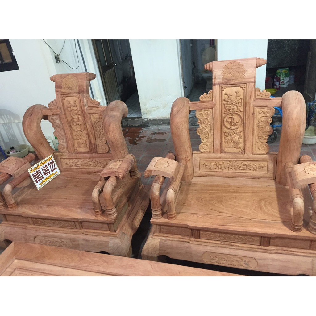 Bộ bàn ghế Tần Thủy Hoàng tay 14 gỗ tự nhiên Cực VIP, Siêu Khủng