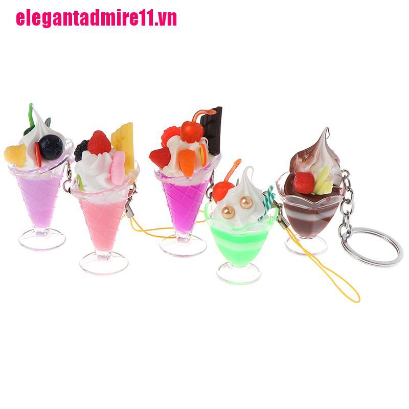 ELE Dollhouse Miniature Ice Cream Cup Model Pretend Play Mini Food Play House Toy