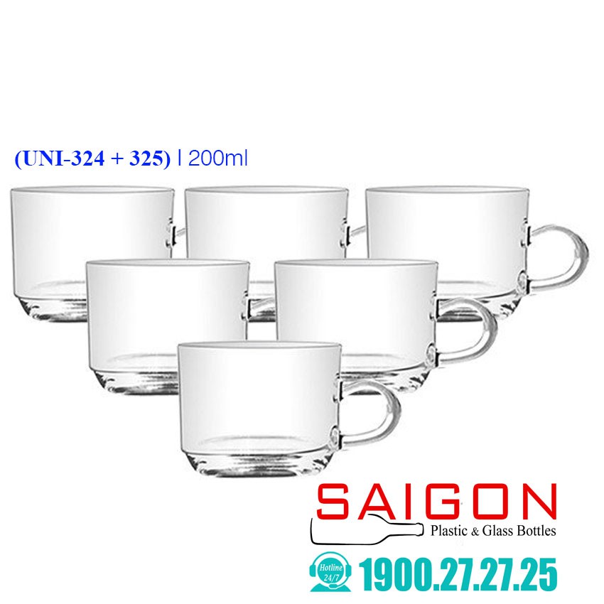 Bộ 06 Tách Cafe Nóng 200ml | UNI-324