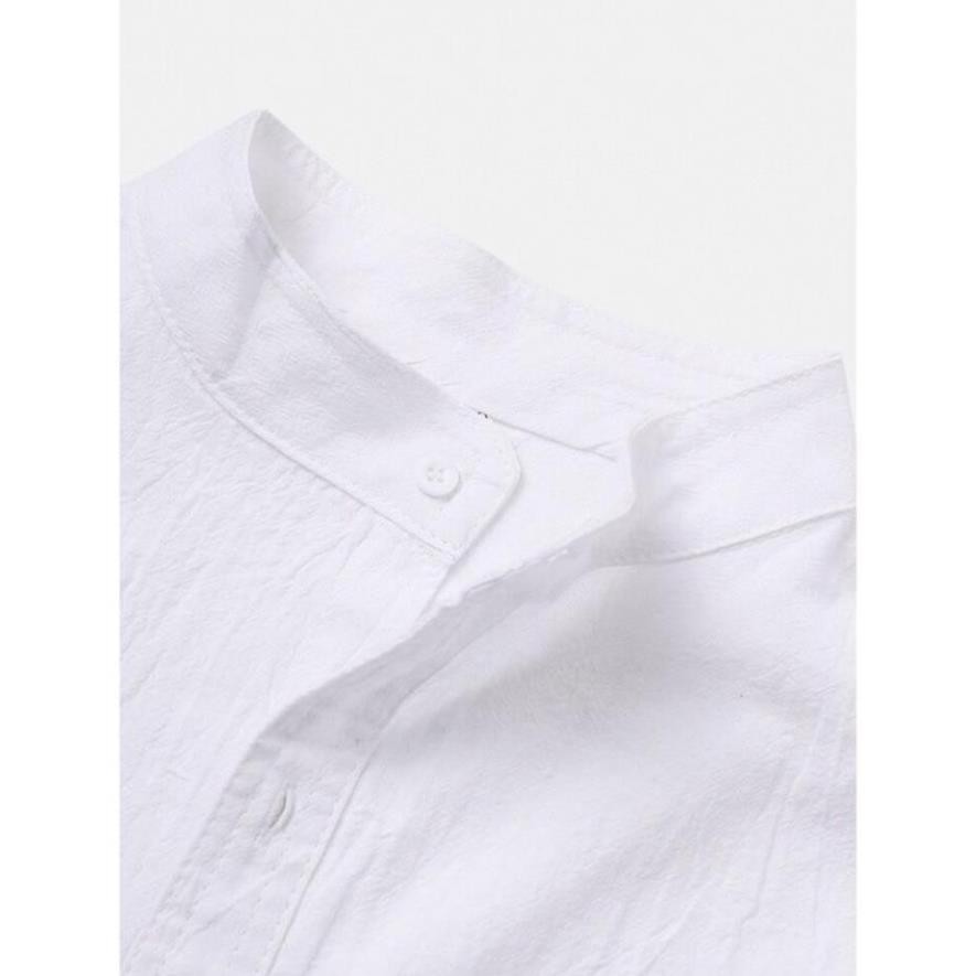 B1 (NT) Áo Sơ Mi Nam Đũi Nhật Cổ Trụ | BigBuy360 - bigbuy360.vn