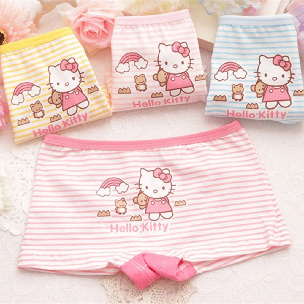 Quần chip đùi cotton hình mèo Kitty nhiều màu sắc cho bé gái 2-10 tuổi BBShine – C004