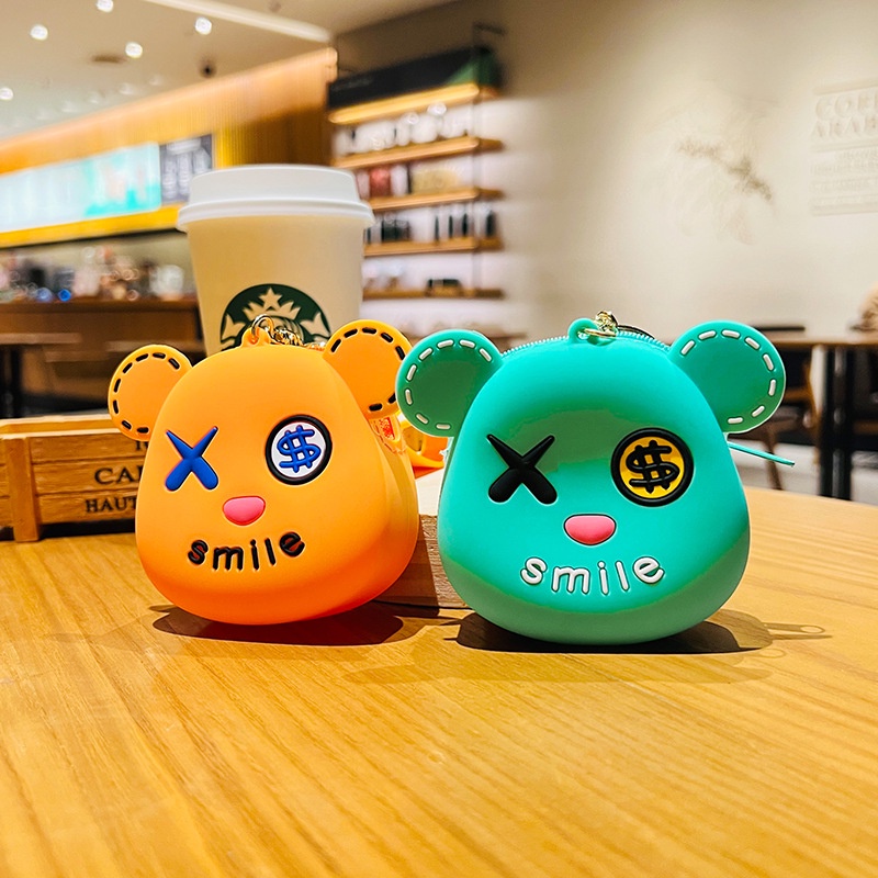 Móc Khóa Silicone Hình Gấu Sáng Tạo Thời Trang