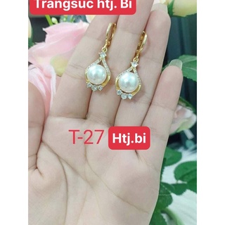 bông tai nữ mạ vàng ngọc t rai htj