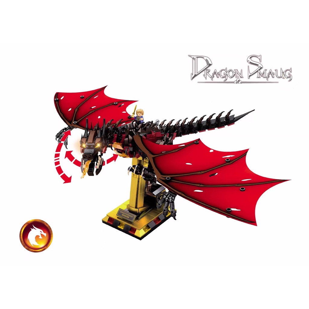 Bộ 1359 Món Đồ Chơi Xếp Hình Nhân Vật MOC The Hobbit Smaug Dragon