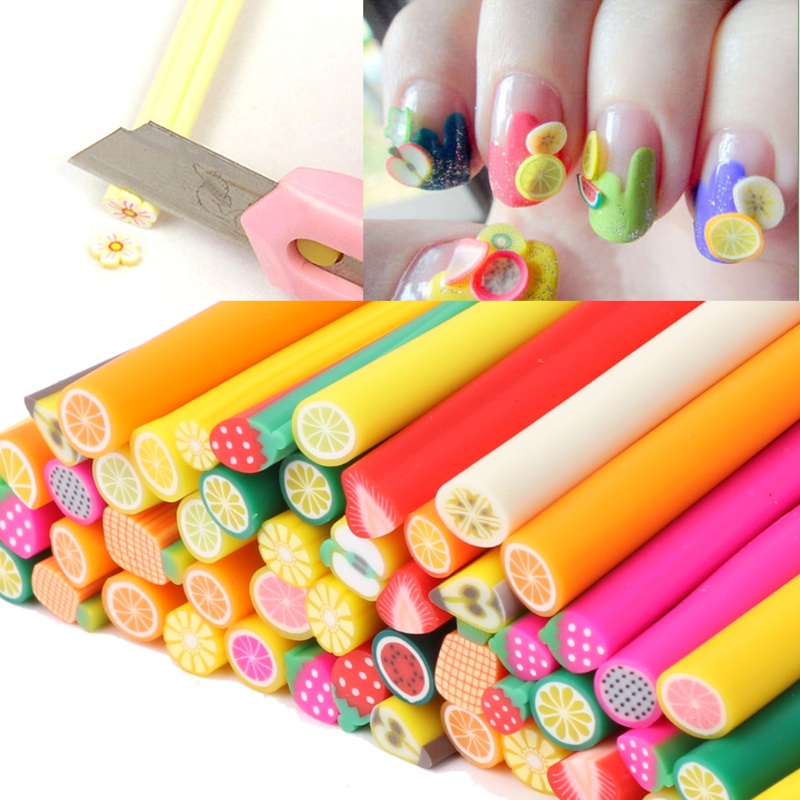 Set 50 Que Trang Trí Móng Họa Tiết Trái Cây 3D