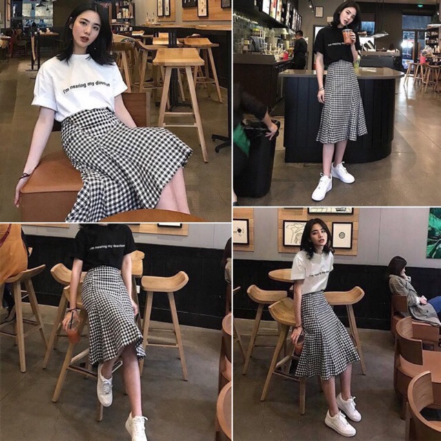 Sét áo kiểu + váy basic