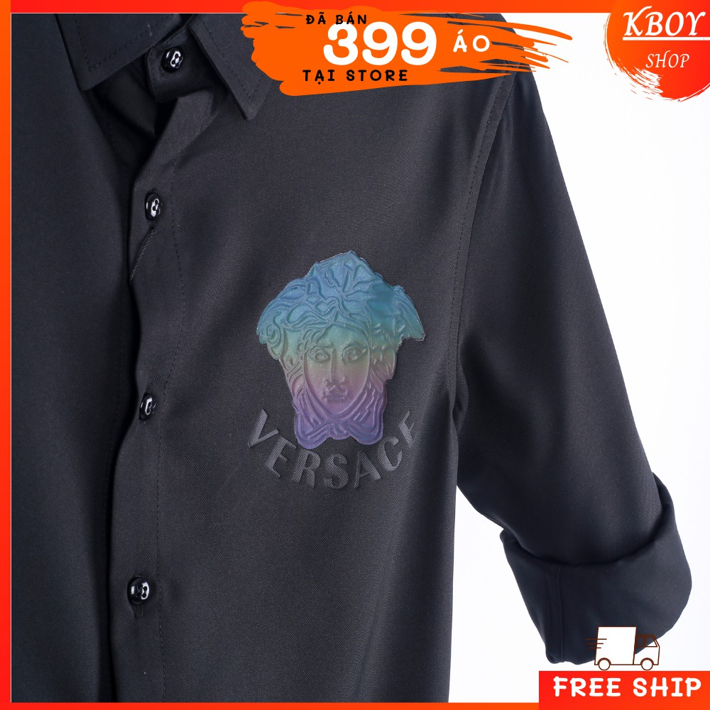 Áo sơ mi tay Ngắn/Dài -Hàng quãng châu,Họa Tiết Logo trước Ngực,Bigsize ,mềm mịn,Co giãn tốt, trẻ trung- F105/F105-1 | BigBuy360 - bigbuy360.vn