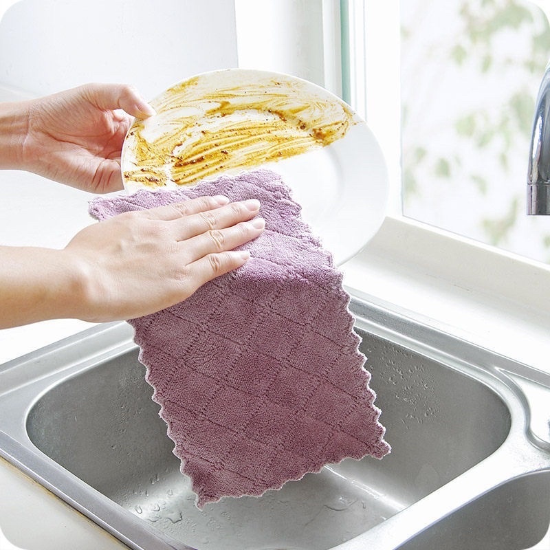 Khăn Lau Đa Năng Siêu Thắm Hút 15x25.Lau Chen Bác,Đĩa…