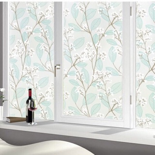Combo 5m Decal dán kính mẫu hoa lá xanh