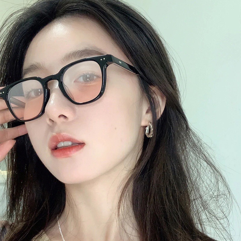 Mắt kính má hồng nữ thời trang phong cách Hàn Quốc 2022 hot gọng kính cận thời trang thay được mắt cận chống tia UV 096