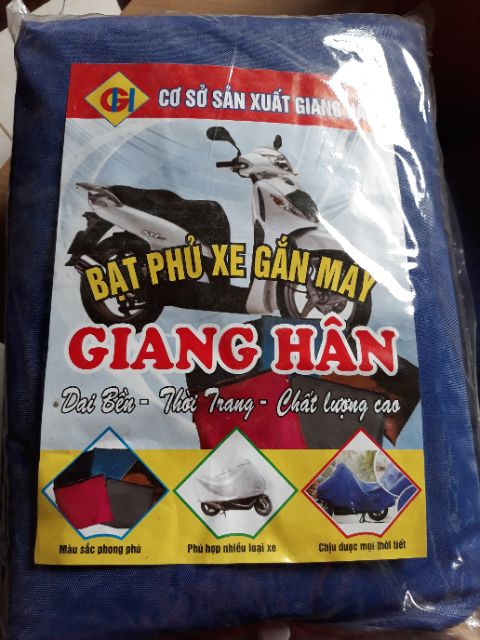 Bạc phủ xe 2 bánh  màu xanh