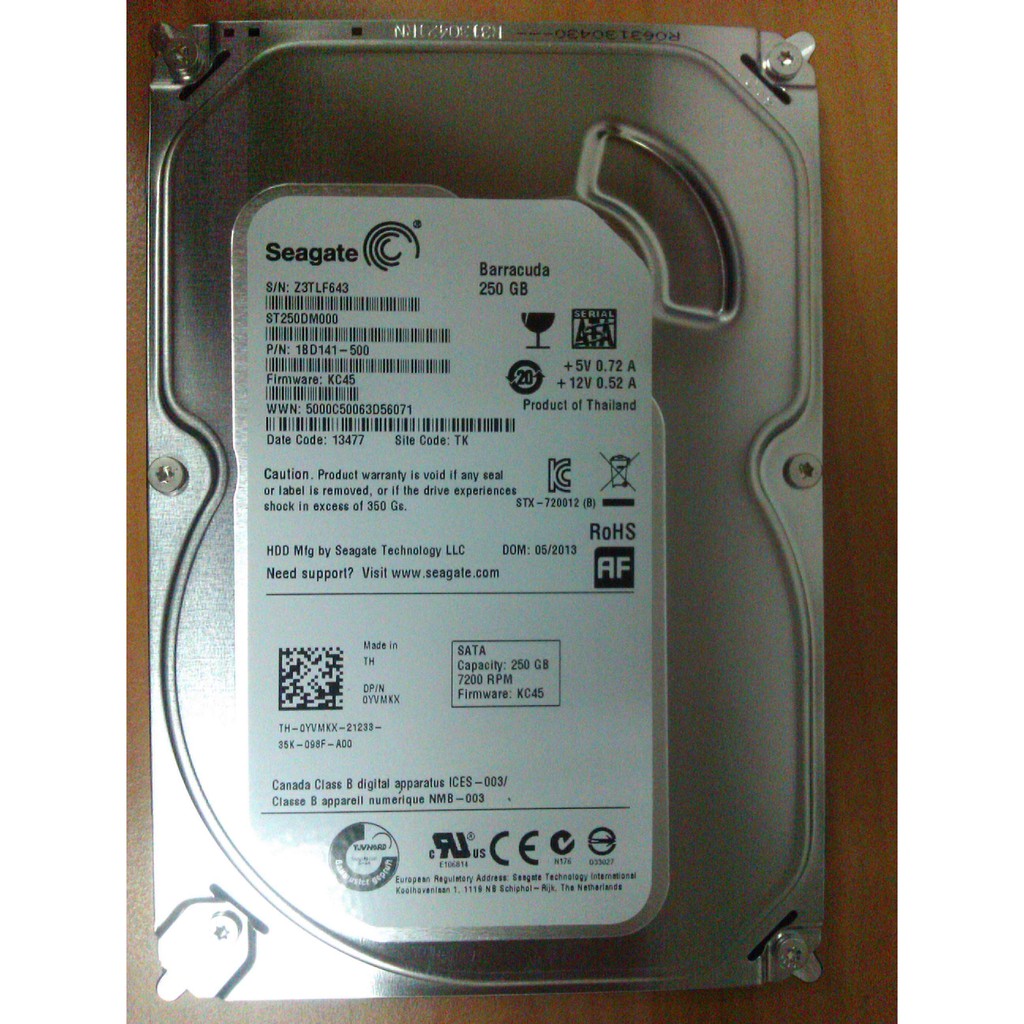 Ổ Cứng SEAGATE 250GB Sata2- Test Good, Chạy Êm. Công Ty Bảo Hành 24 Tháng