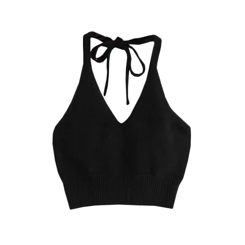 Áo cổ V buộc dây Áo croptop kiểu ôm Hàn quyến rũ dành cho nữ A03 | BigBuy360 - bigbuy360.vn
