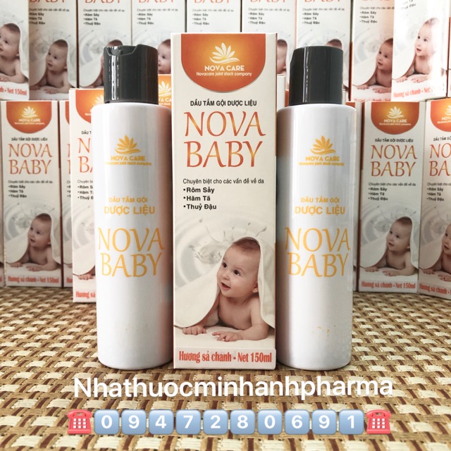 ✅New✅new✅Dầu tắm gội dược liệu Novababy 150ml ( Hạn sử dụng 2022)