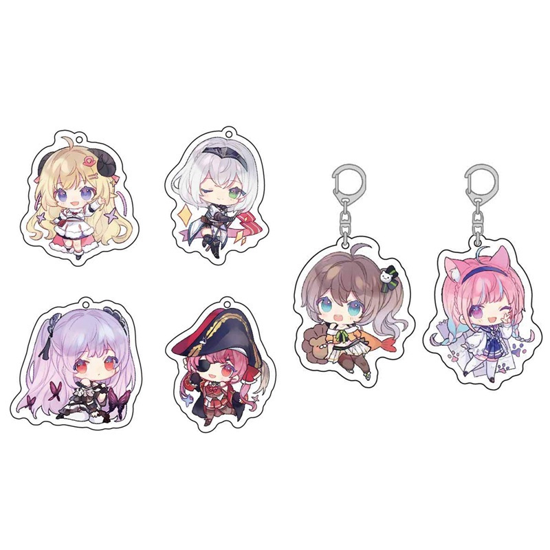 YGT Holive VTuber Móc khóa acrylic Ookami Mio Nakiri Ayame Gawr Gura Usada Pekora