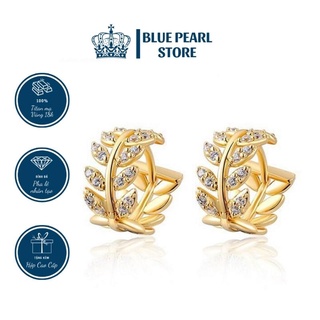 Khuyên tai nữ blue pearl kt0045 titan cao cấp mạ vàng 18k, bạc italy 925 không gỉ hình xương cá