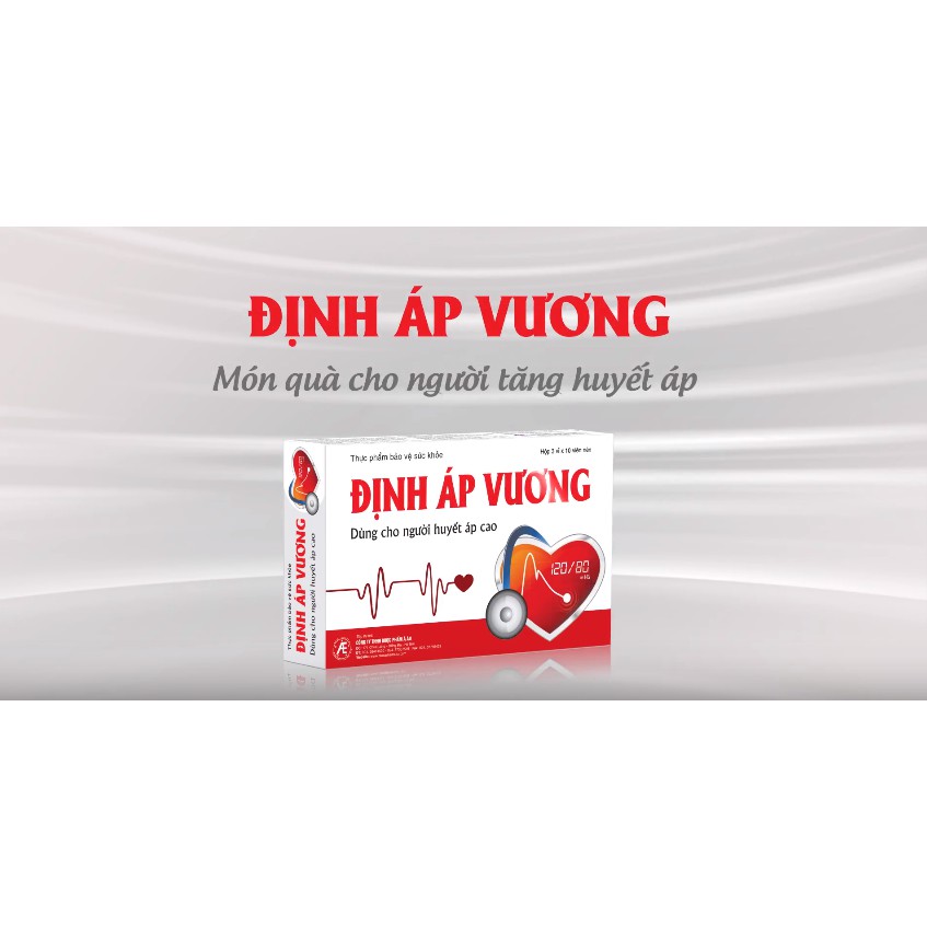 Định Áp Vương - Hỗ trợ cho người huyết áp cao, có nguy cơ tăng huyết áp (Hộp 30 viên)