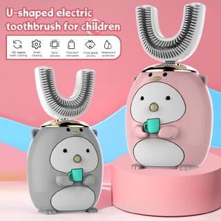 Bàn Chải Đánh Răng Điện Tử Sonic Hình Chữ U Dễ Thương Có Thể Sạc Lại Cho Bé