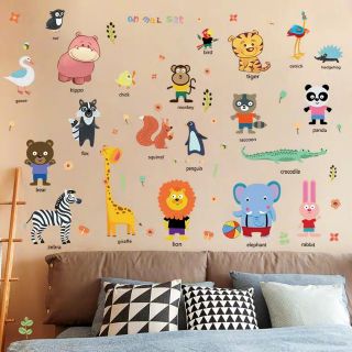 DECAL DÁN TƯỜNG THÚ TIÊNG ANH